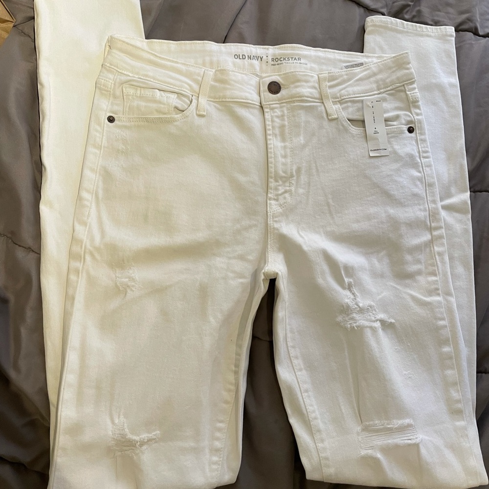 White, skinny, ripped jeans from Old Navy